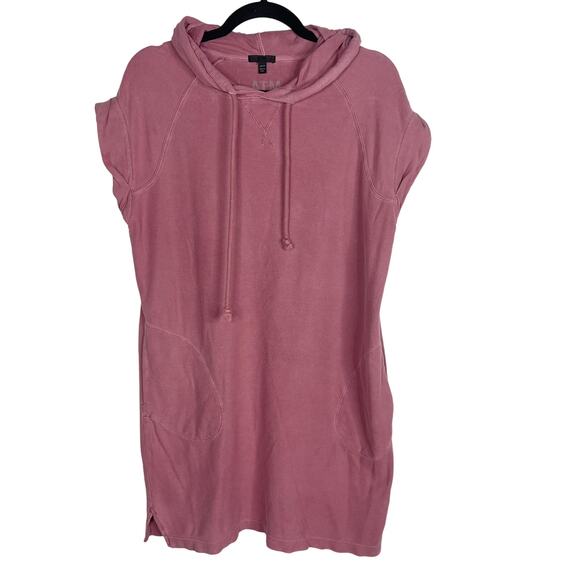 ATM Anthony Thomas Melillo XS Pink Pima Cotton Hoodie Dress Oversized Pockets - Picture 1 of 11